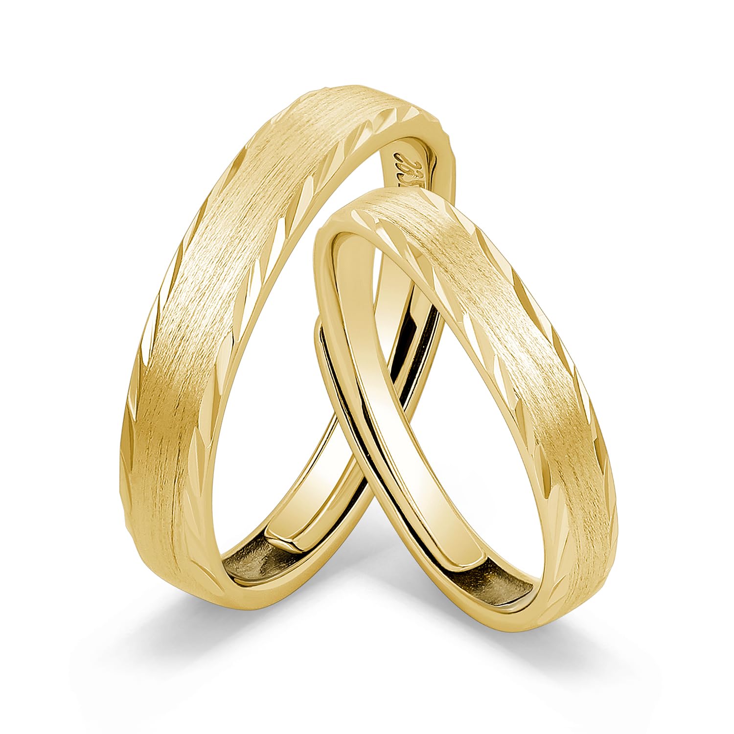 Meissa Alianzas de Plata para Pareja Anillos de Compromiso Ajustables para Hombres y Mujeres Mujer 3,2mm & Hombre 4mm Plata de Ley 925 Juego Nupcial Regalo