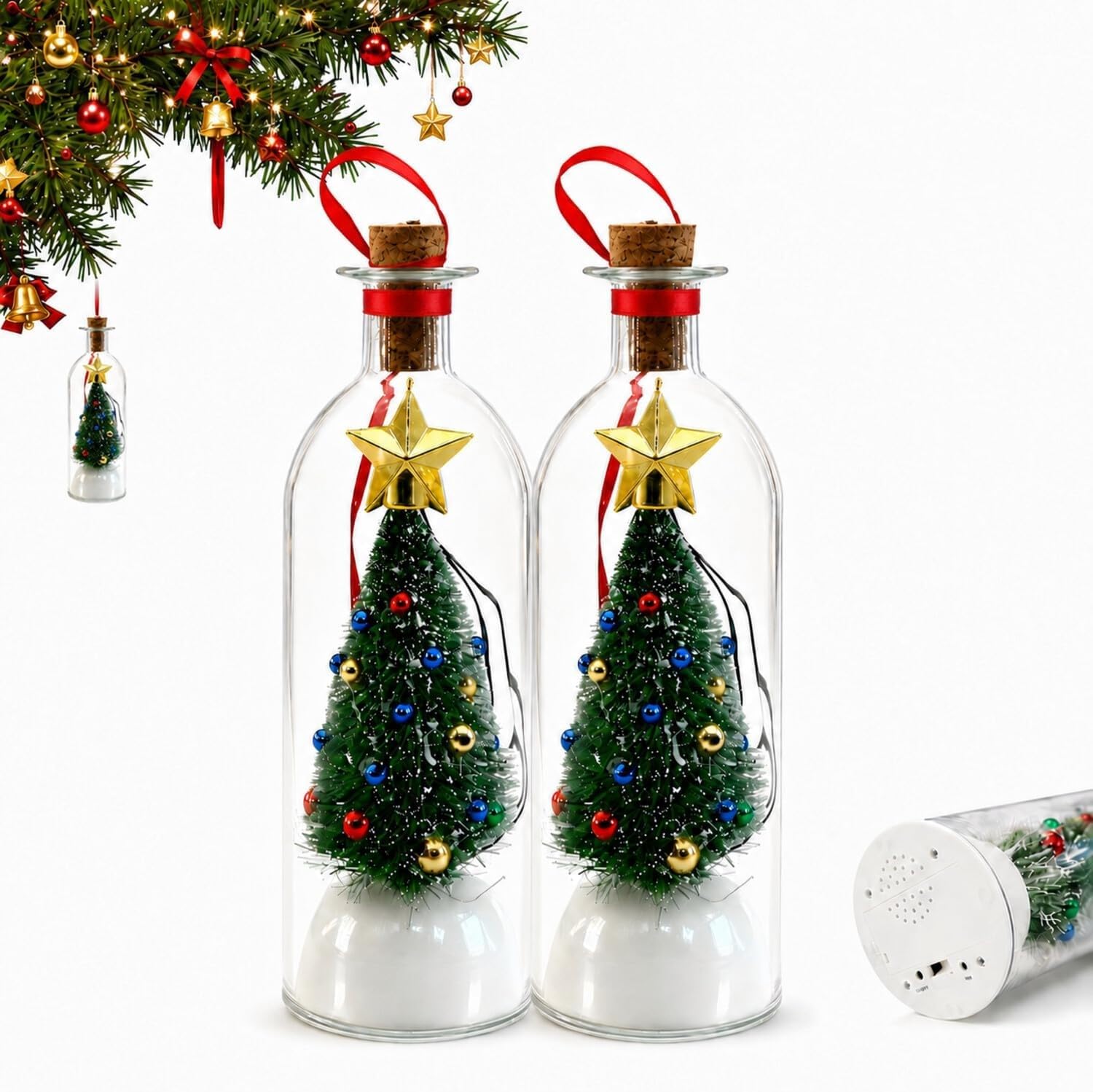Recordable Bottle Ornament, Christmas Voice Message Keepsake Gift