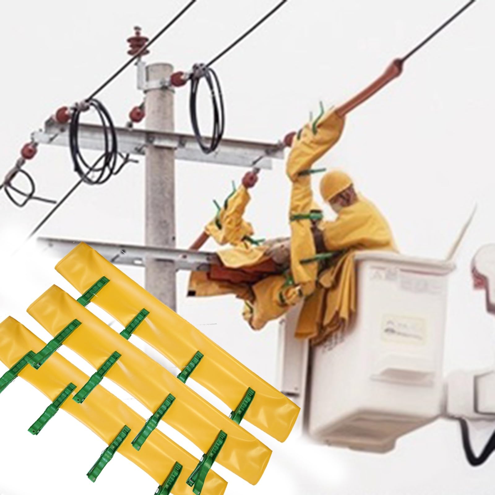 Mantas aislantes de Alta tensión, Paquete de 2: Mantas aislantes Antideslizantes, aptas para Trabajos eléctricos, Impermeables e ignífugas (100x120cm, Paquete de 3 de 10kV).