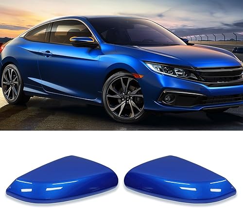 Moonlinks Compatible con Honda Civic 2016-2021 de repuesto para espejo lateral, tapa metálica azul Aegean para Civic de 10 generación, 2019-2022