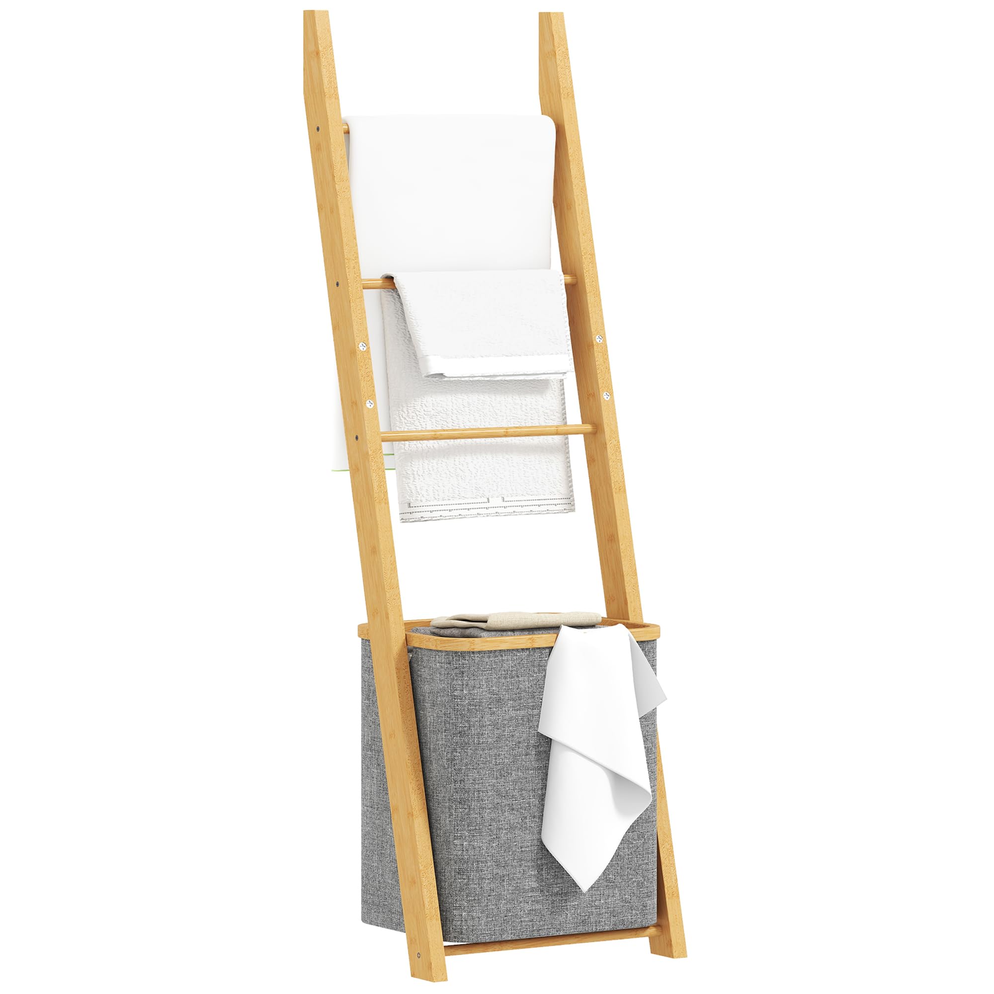 homcom porte-serviettes bambou avec