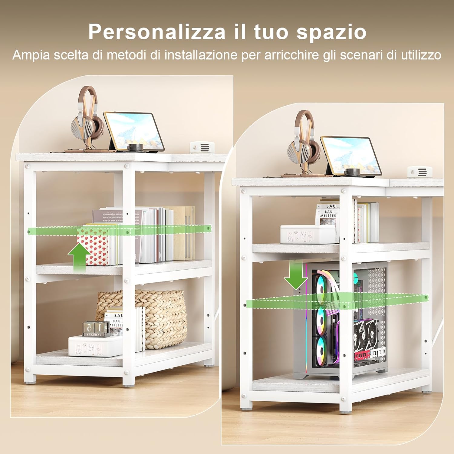 TRIUMPHKEY Scrivania ad Angolo Reversibile 120 x 80cm immagine 5