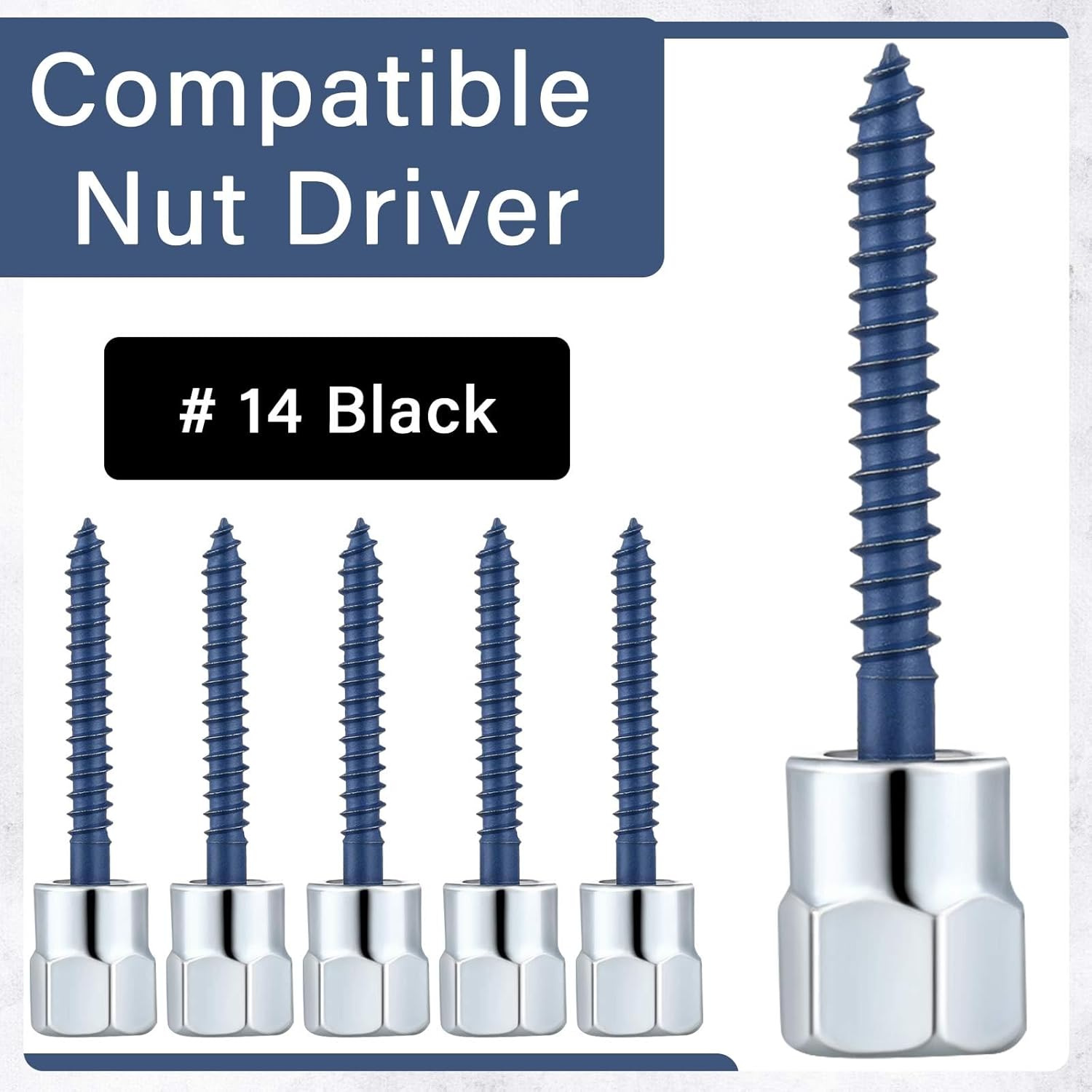 Tandefio 50 Pcs 3/8 in Vertical Threaded Rod Anchor 1/4 x 2 in Super Screw Threaded Rod Fitting Vertical Anchor Designed for Wood Concrete Structure Pipe Hanger, Silver and Blue
