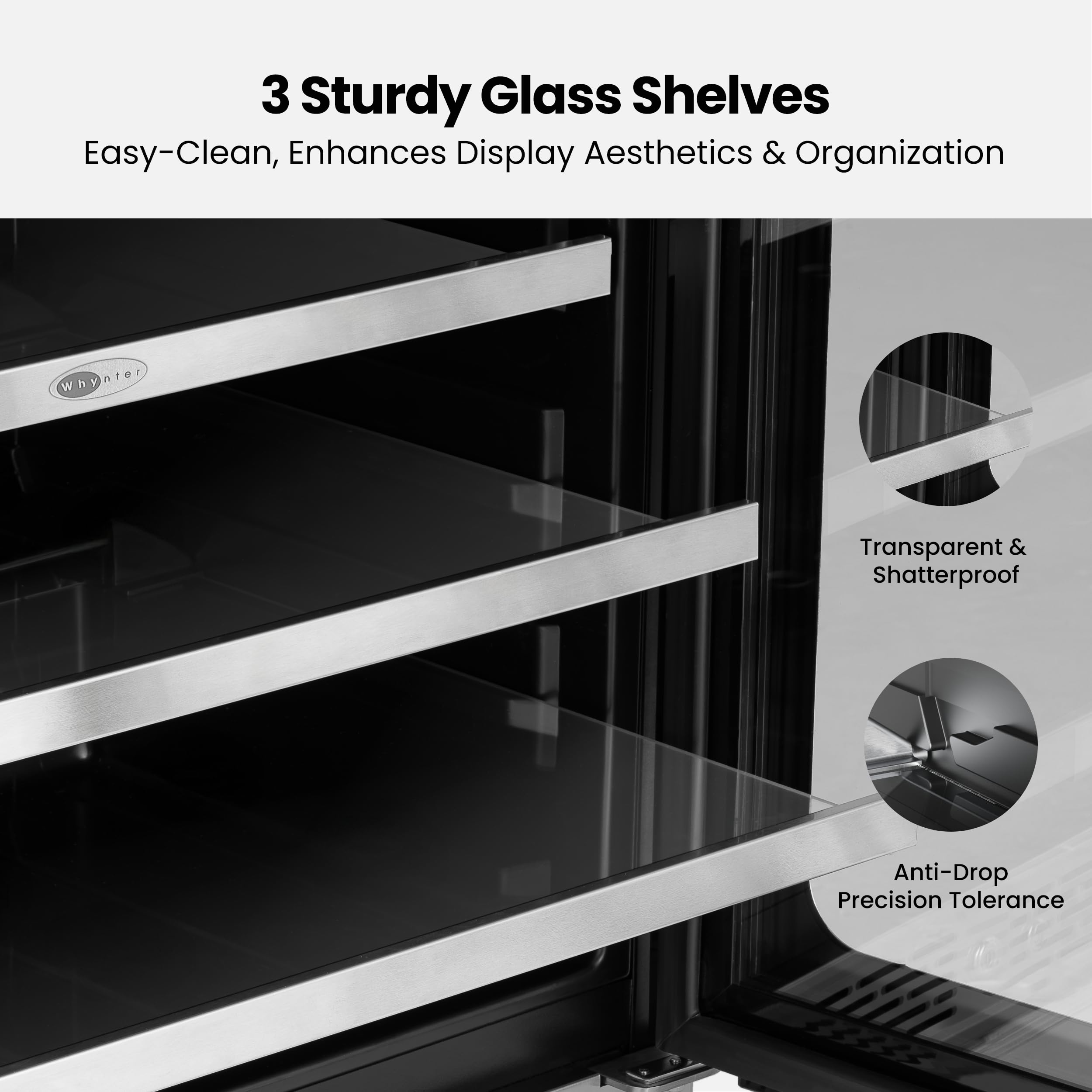 24 Inch Beverage Refrigerator 140 Cans Beverage Fridge Drink Fridge With Glass Door 3 LED 34-54 ℉ Beverage Coolers Built-In Or Freestanding For Home Bar Kitchen(5.65 Cu.Ft) on Fridge.com - View 5