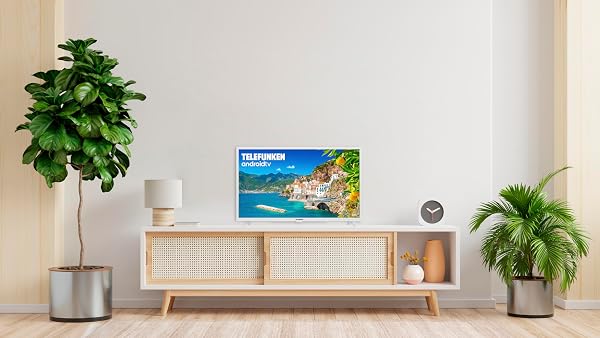 Telefunken 32DTAH724W - Android TV 32 Pulgadas Blanco, Resolución HD, HDR10, Bluetooth, Chromecast Integrado, Compatible con  - 3