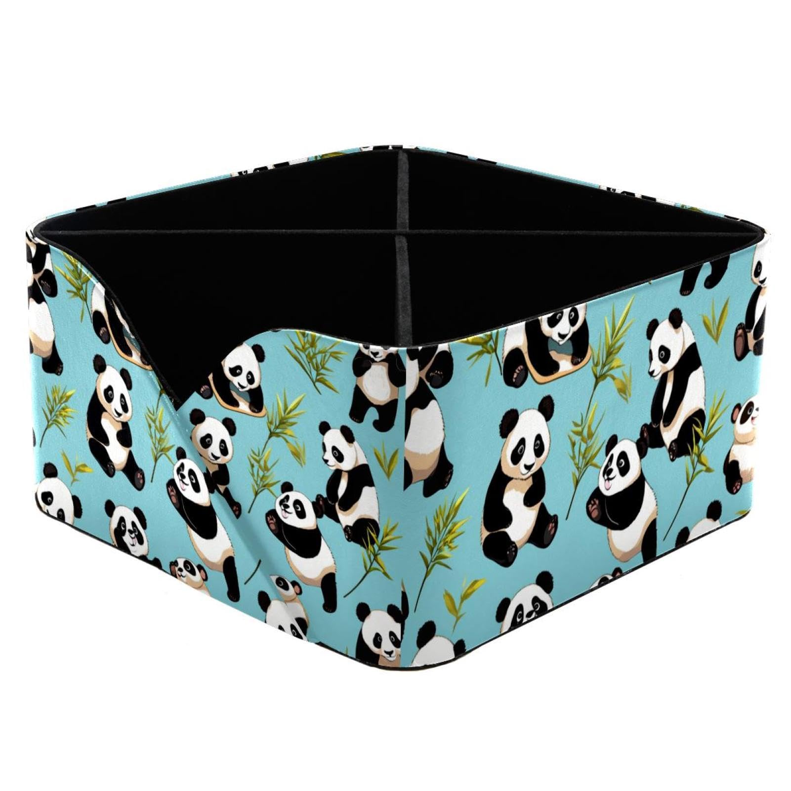 Organiseur de bureau rectangulaire pour papeterie et pot à crayons panda bleu