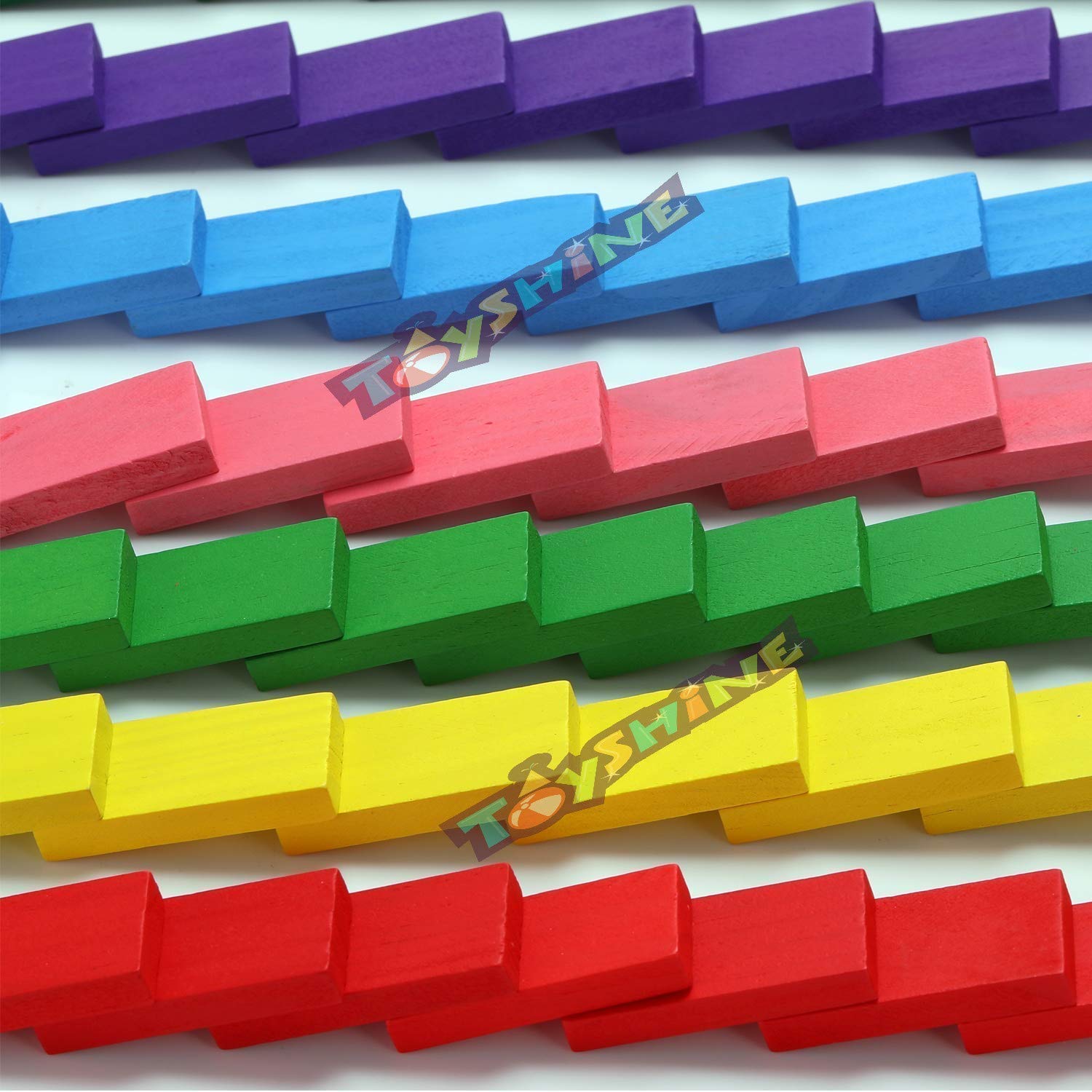 Toyshine 240 pcs 12 Color Wooden Dominos Blocks Set, for Kids Game Educational Play Toy Domino Racing Toy Game - Image 6 thumbnail
