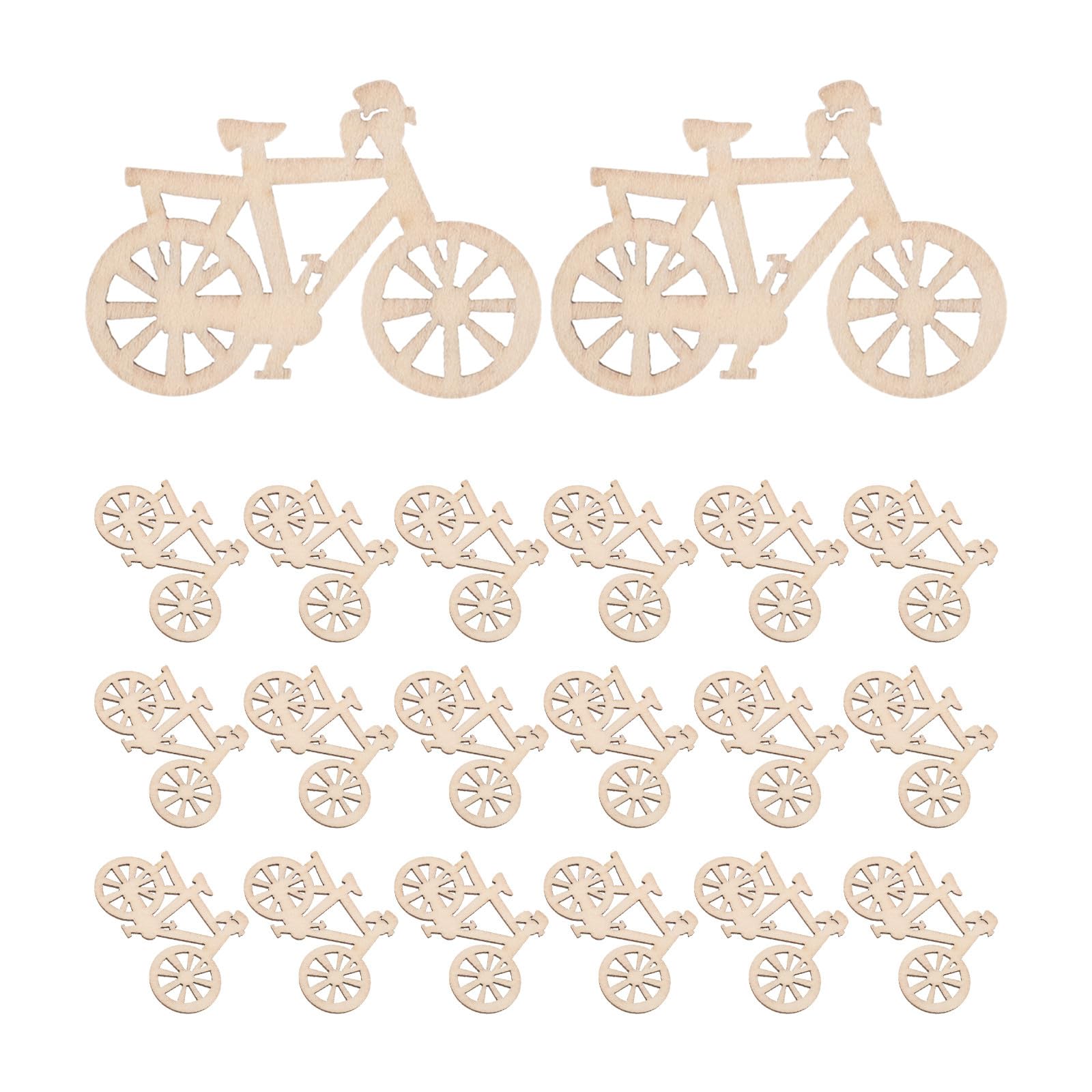 TOMETURE 20pcs Wooden Bicycle Sign, Paintable Bike Cutouts for DIY Crafts, Party Decorations, Kids Birthday Favor, Rustic Home Accent