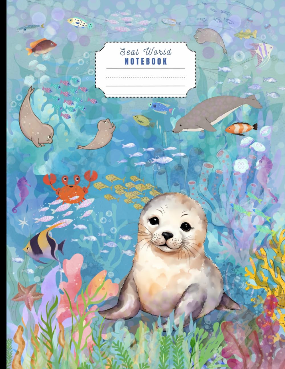 Seal World Primary Composition Notebook: Grades K-2: Half Page Drawing Space + Half Primary Handwriting Lines 1/2 Ruling with Dotted Midline | Draw and Write Journal for Kids Large 8.5x11 inch