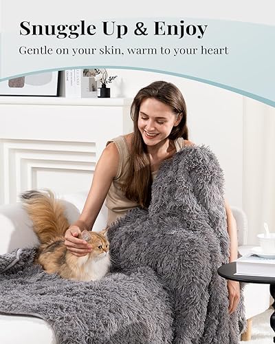 Miniatura 4 de Topblan - Manta de piel sintética para cama y sofá, cobija de sherpa