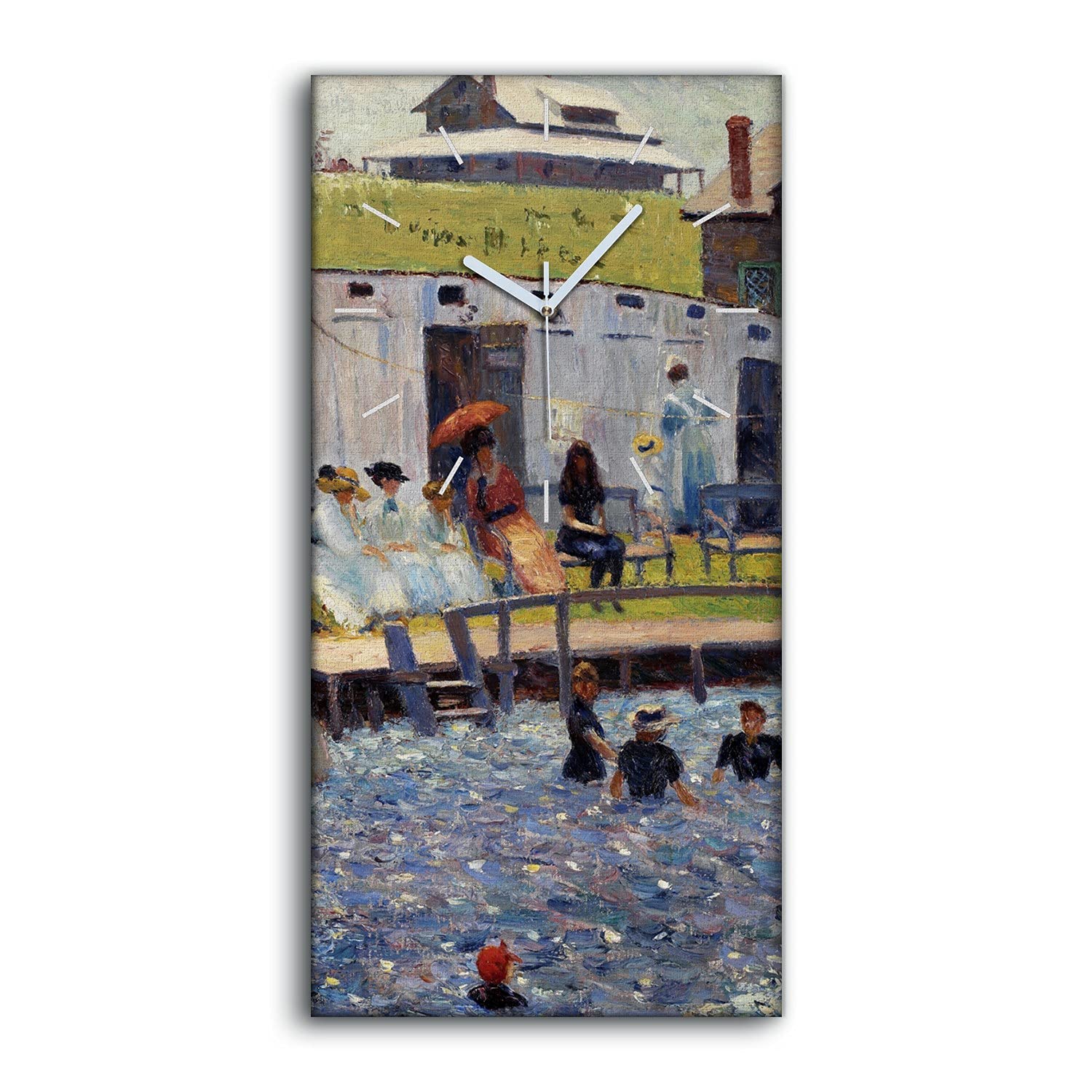 Horloge sur Toile Silencieuse sans Tic-Tac Coloray 30x60cm Décoration Chambre