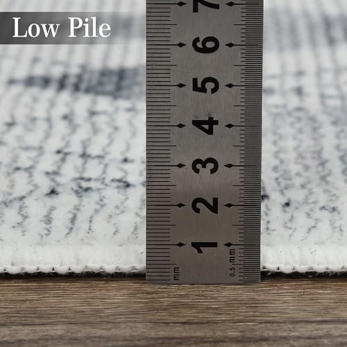 Miniatura 4 de COZYLOOM Tapete de 2 x 3 con estampado geométrico, moderno, abstracto, para puerta delantera, ultra suave, antideslizante, tapete de pelo bajo, no