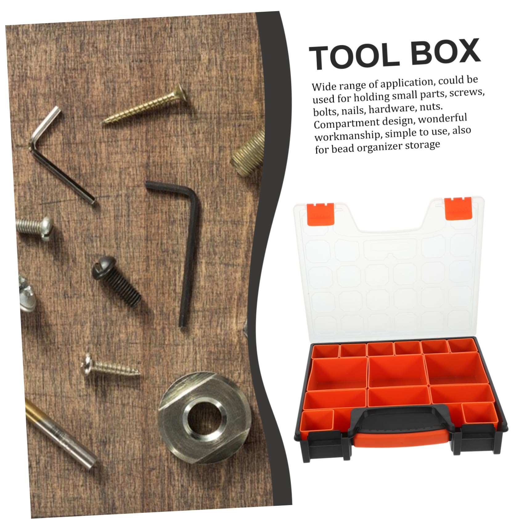 2 Pièces Boîte de Rangement pour Petites avec Compartiments Modulables Boîte Organisatrice pour Vis et Perles pour Atelier et Bricolage