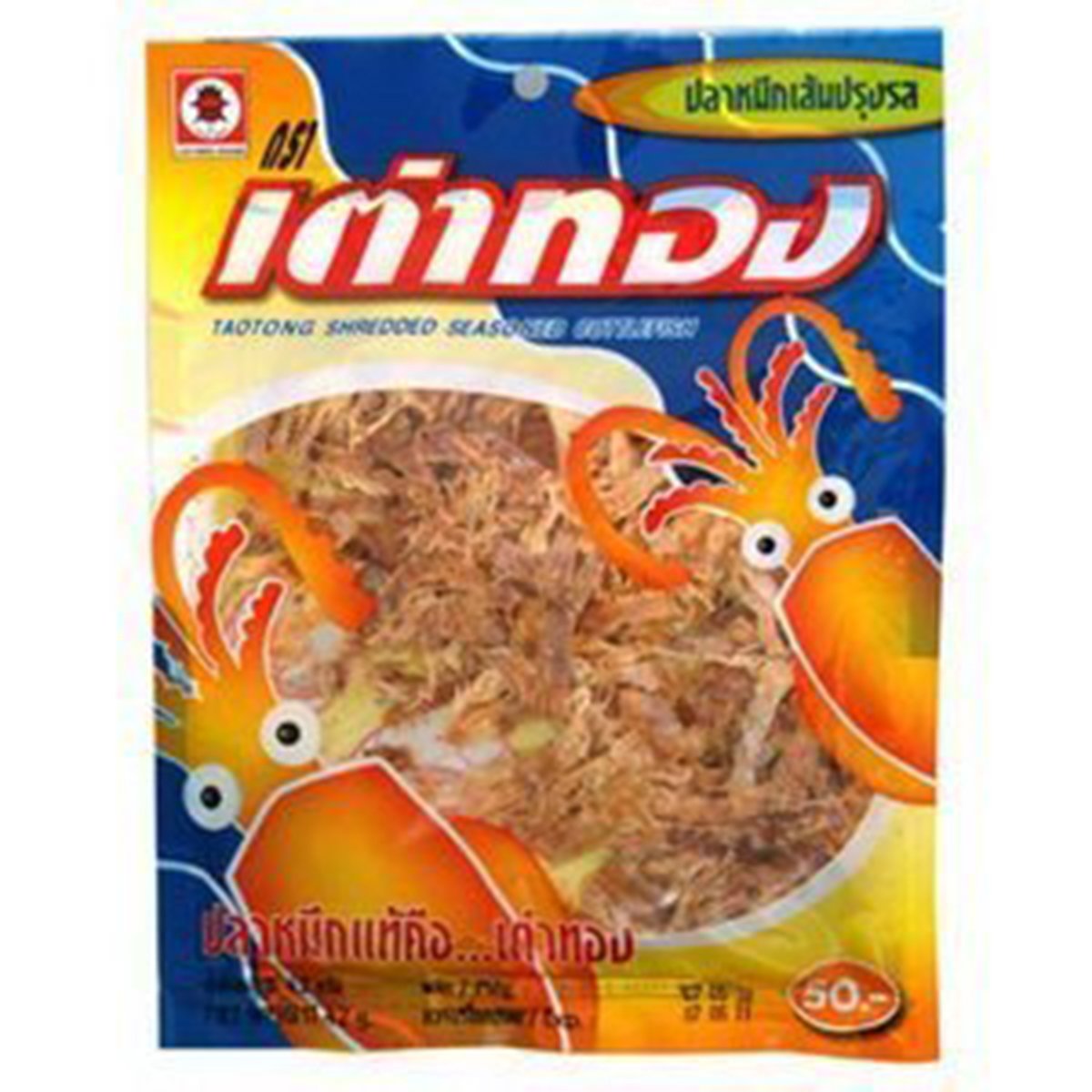Taotong Squid Seasoned Cuttlefish Snack, Shredded (30 g.) Product of Thailand.