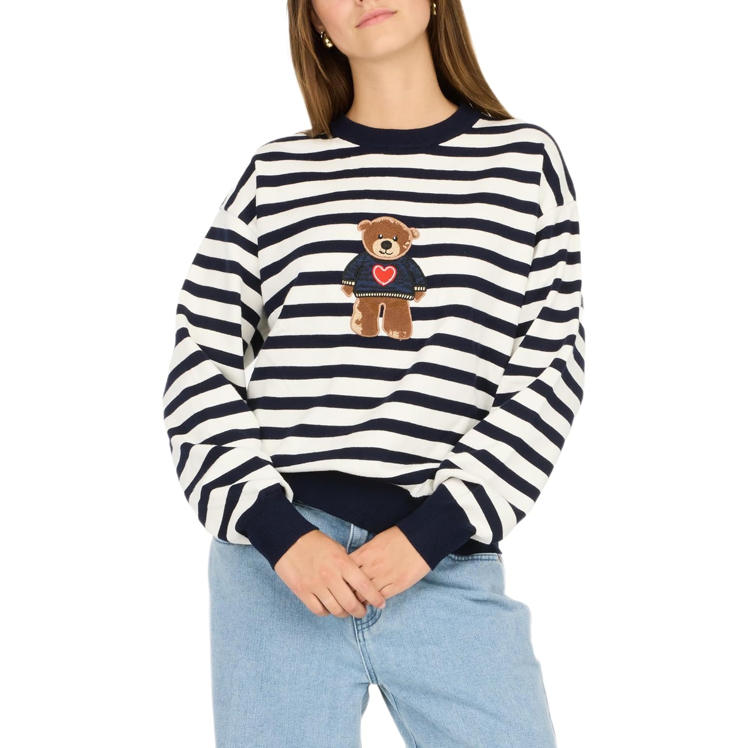 Forever 21 womens Sweater With Chenille Graphic
