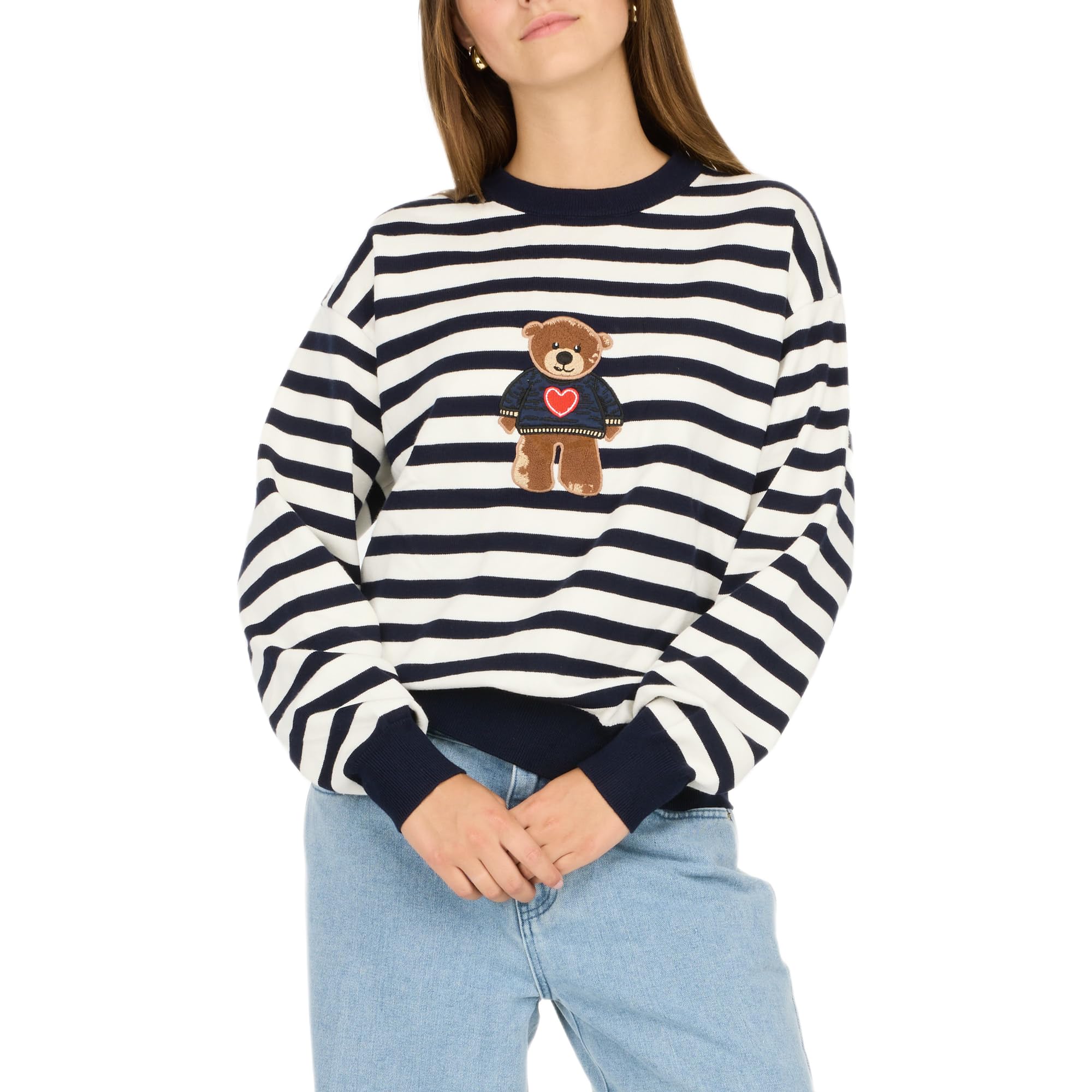 Forever 21 womens Sweater With Chenille Graphic