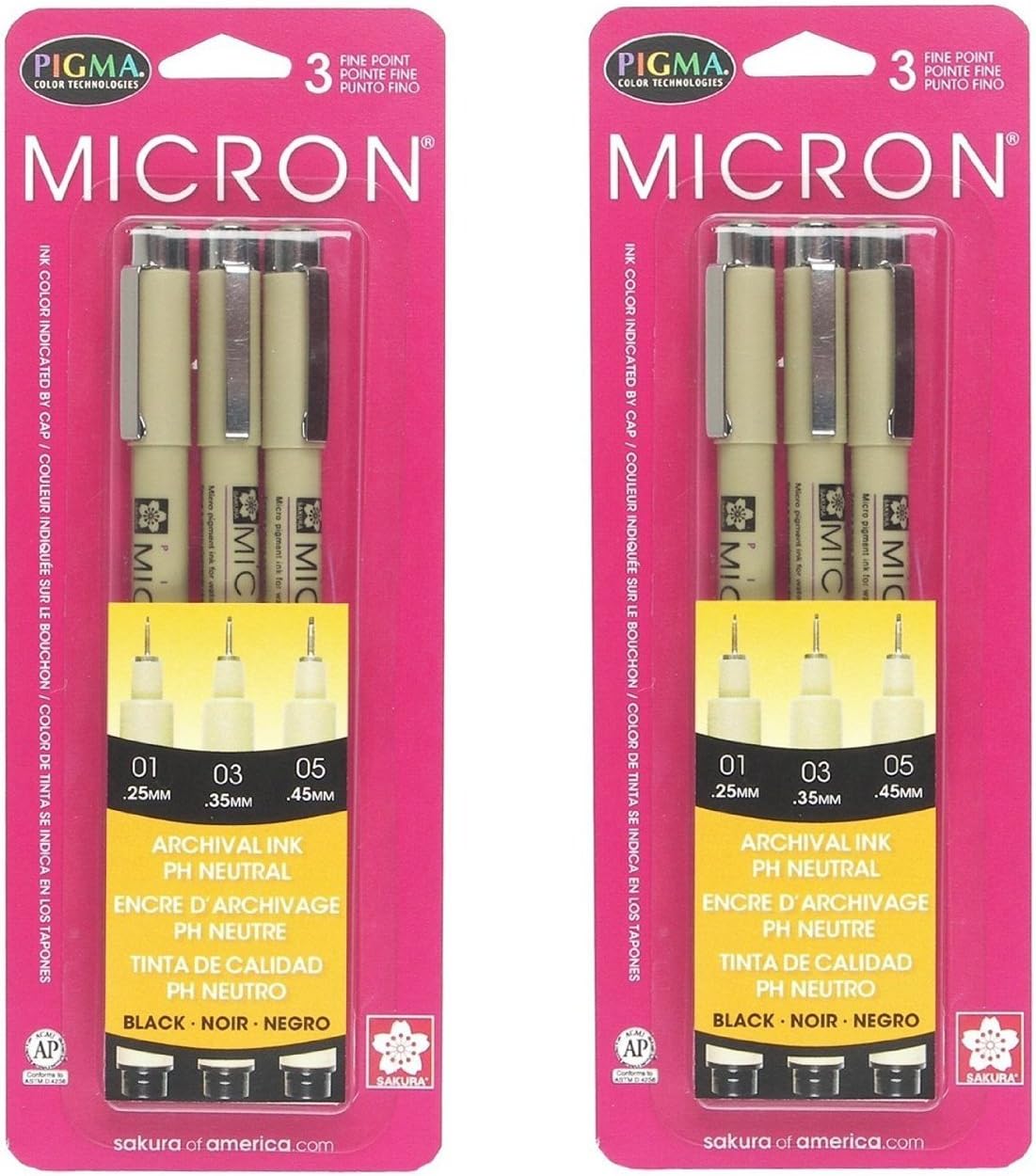 Sakura of America Permanent Marker, Faderesistant, 3/PK
