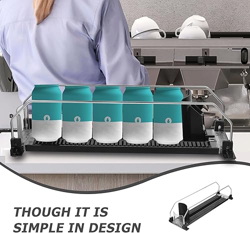 Miniatura 5 de Hemobllo Dispensador de bebidas para refrigerador, máquina expendedora automática, bandeja de empujador, organizador de latas de refrescos, estante