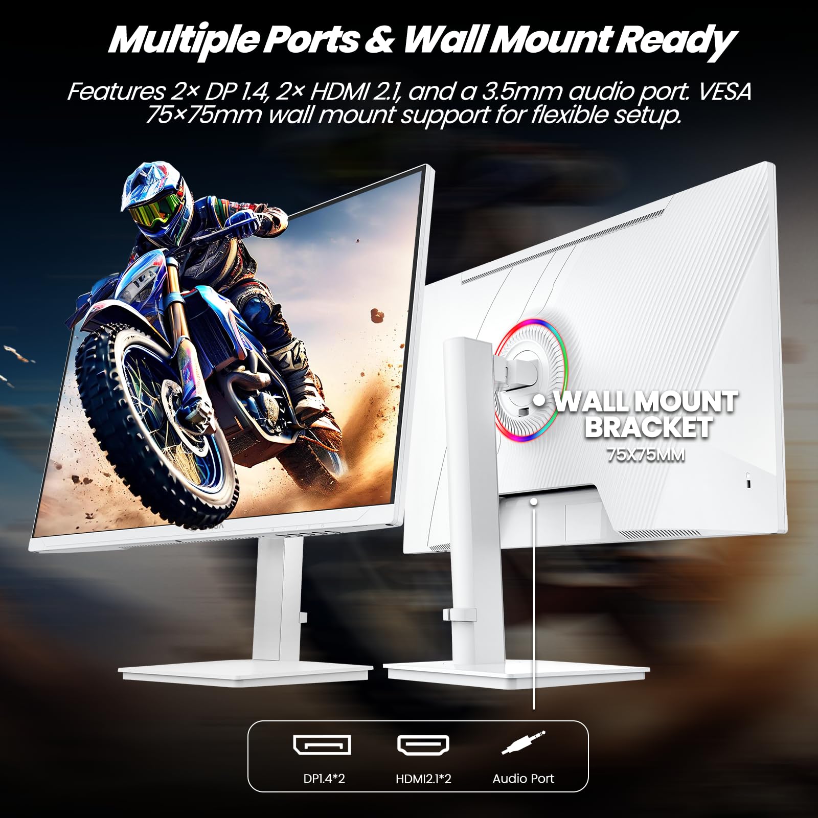 Amazon.co.jp: CRUA 27インチ 4K UHD 144Hz IPS 垂直ゲーミング