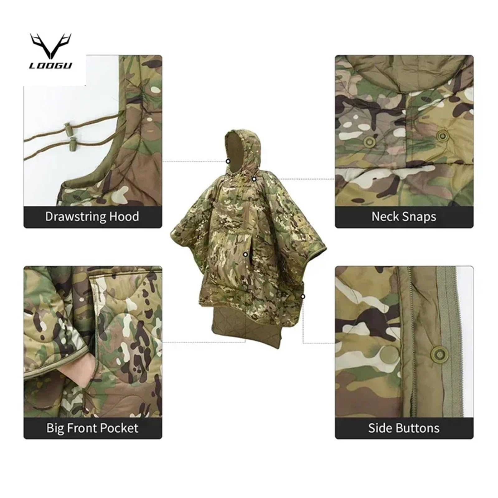 Schlafsack Wasserdichter Isolationsponcho, Winter-Warmfutter for Outdoor-Camping, Wandern, Jagd, Überleben, Notfall-Schlafsack