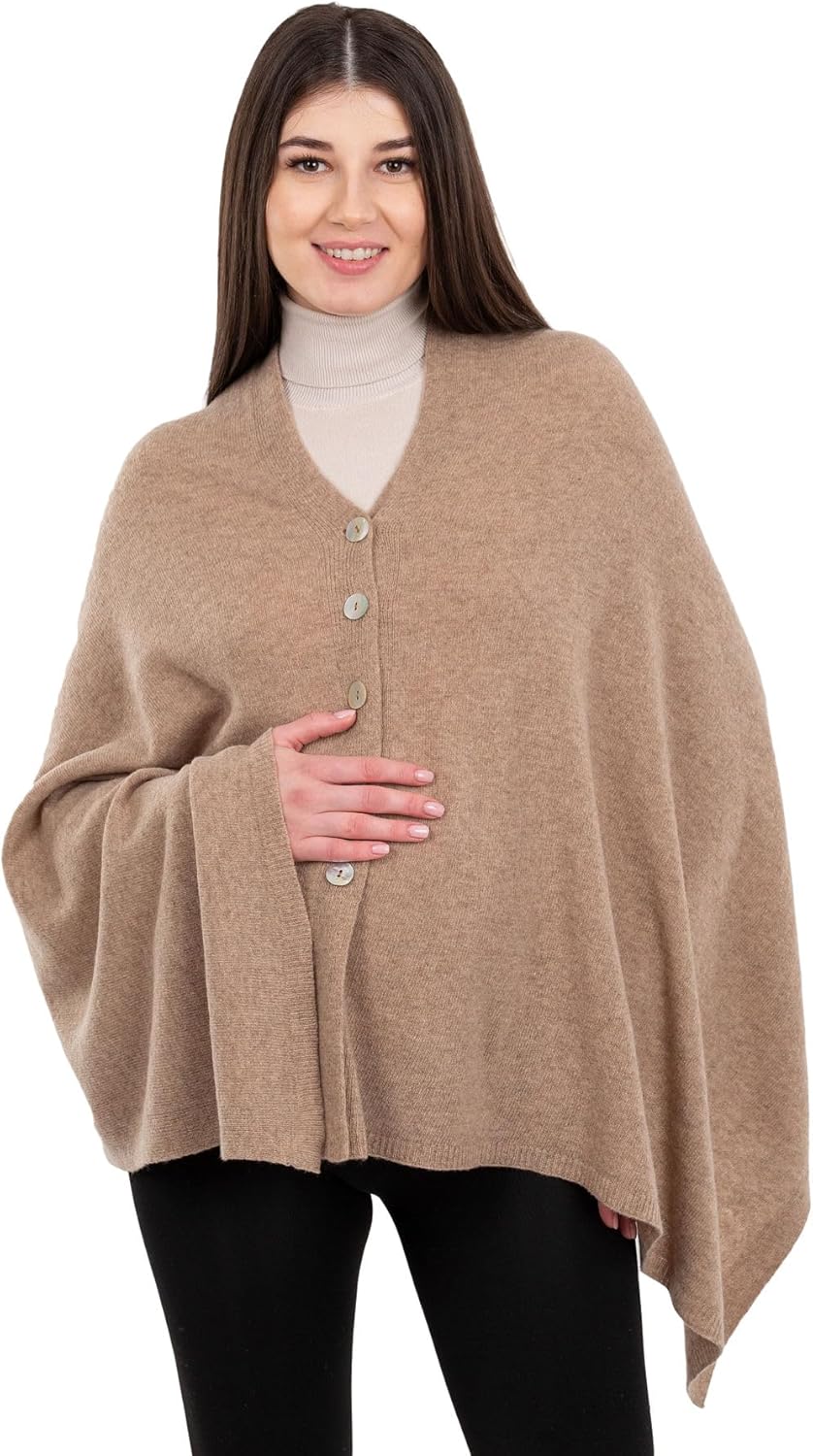 SAOL Pregnancy Women's Shawl Wrap Poncho Knit Lambswool Scarf Cape Cardigan One Size