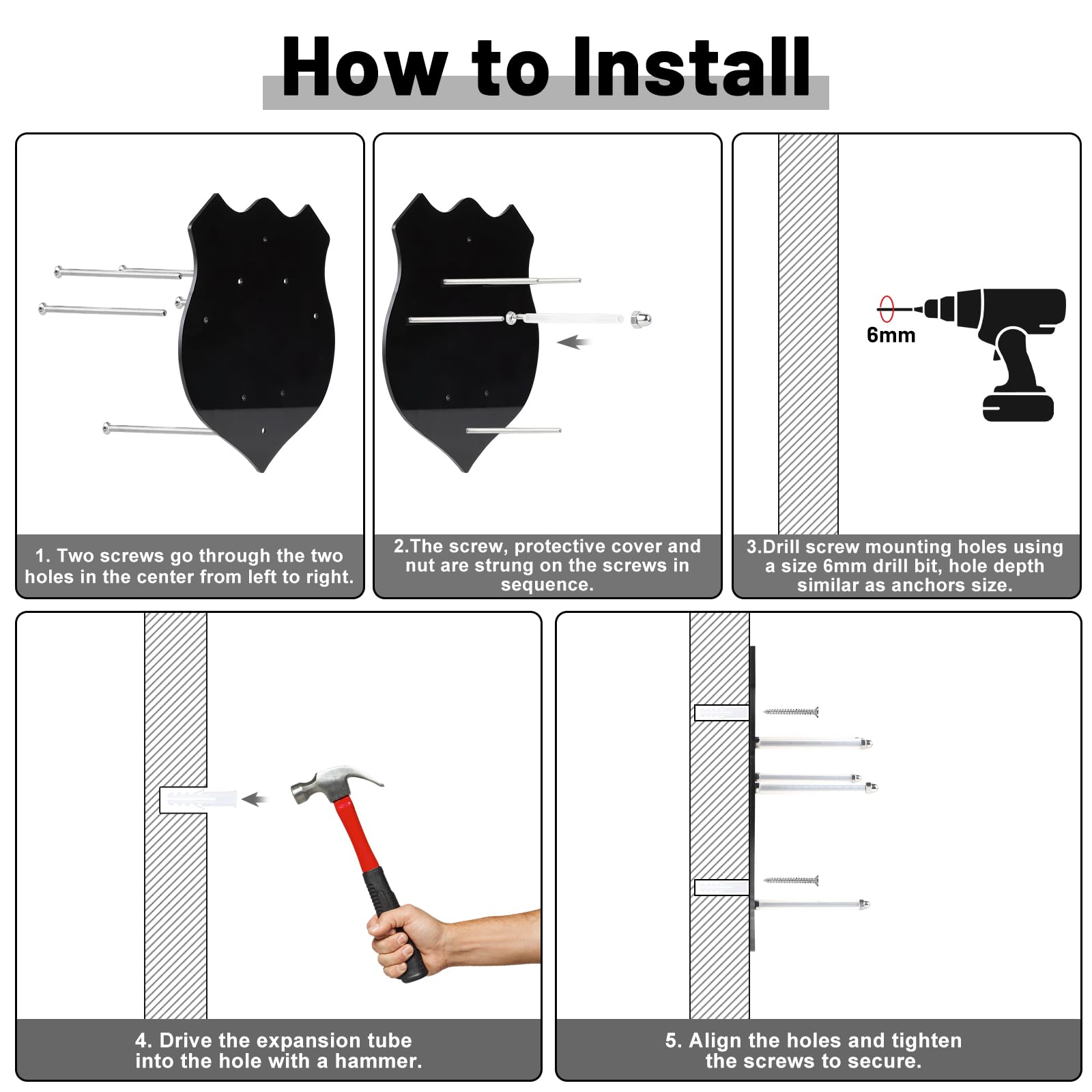 Lalago spada gancio, Porta spade da parete, Supporto verticale universale per coltelli e pugnali