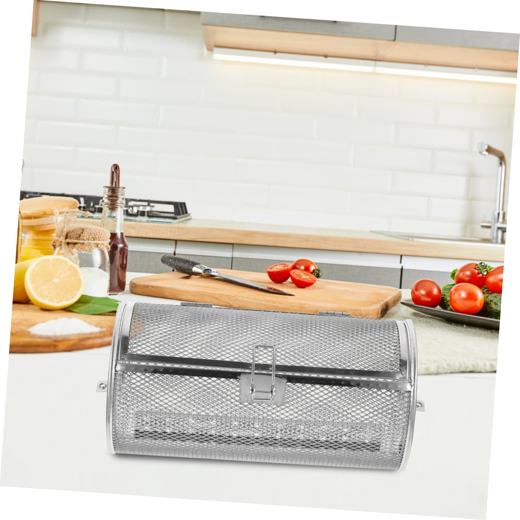 INOOMP Cestello per Forno in Acciaio Inossidabile per Grigliate e Arrostire Verdure e Funghi Riscaldamento Uniforme per Cucina e Ristorante