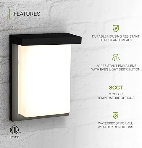 Miniatura 3 de ASD Lámpara LED de pared para exteriores de 8", aplique de casa para puerta delantera  3CCT, regulable, impermeable, certificada por ETL  12W 900LM