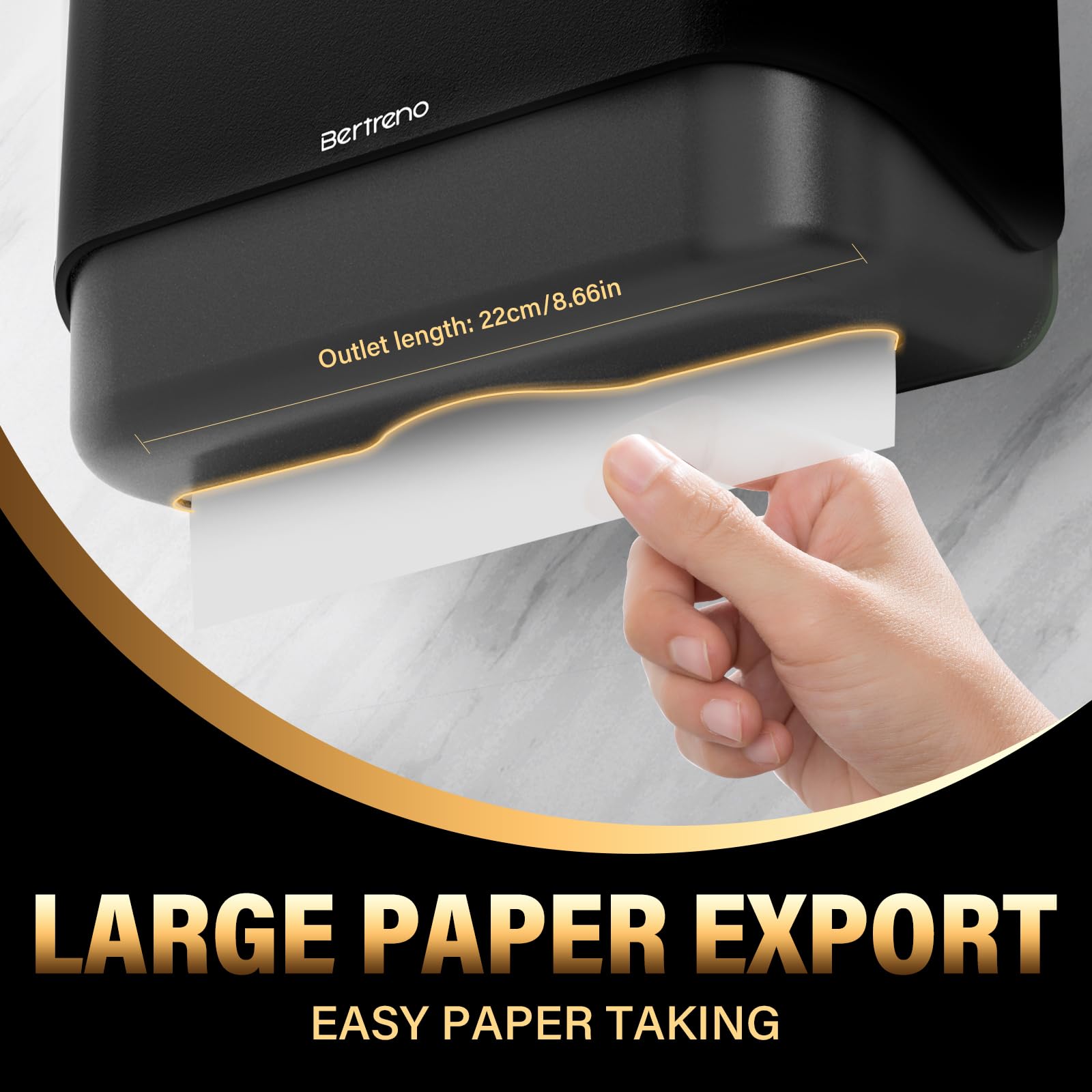 Dispensador de toallas de papel para montaje en pared, multipliegue/tríptico/C, dispensador de toallas de mano de papel, dispensador de toallas de mano comercial, adhesivo negro