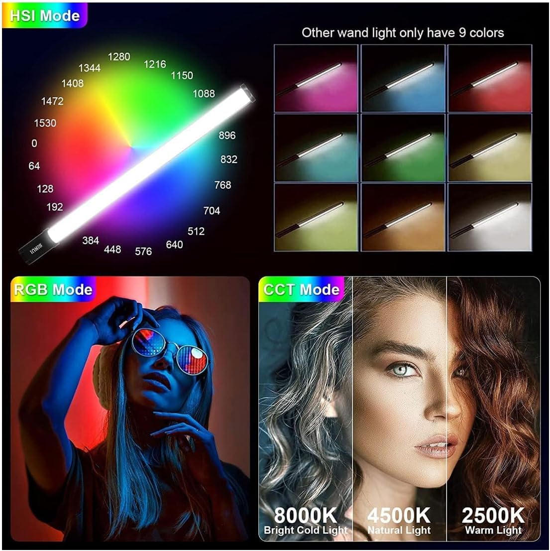 Sirui T120 Pro Dual-Purpose Telescopic RGB LED Tube Light with Mini Tripod
