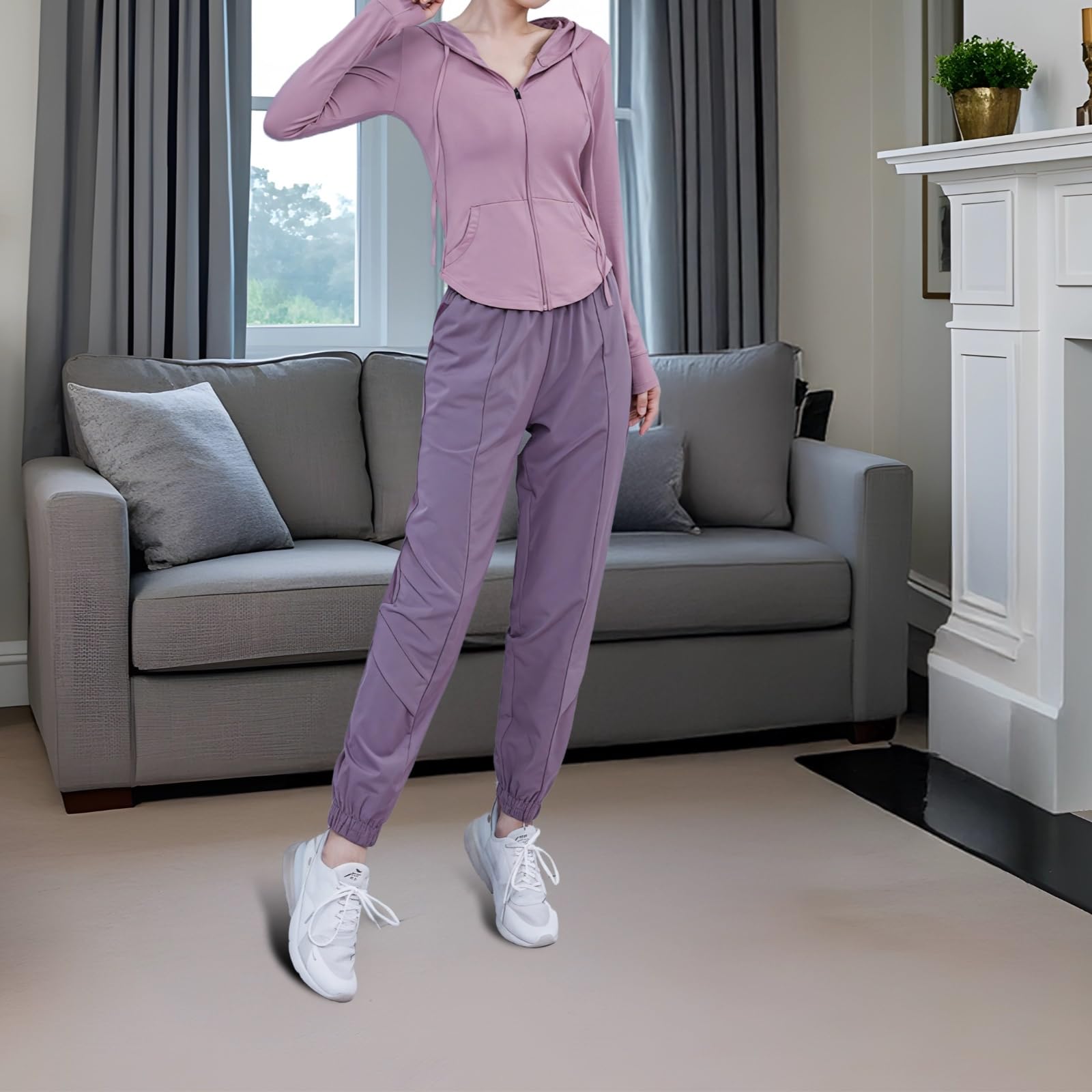 Conjunto de yoga y entrenamiento de 3 piezas para mujer, brasier deportivo, chaqueta con capucha y cremallera, pantalones deportivos, tela transpirable y de calidad para XXL