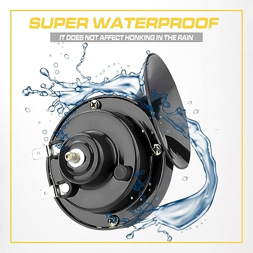 Miniatura 3 de 2 bocinas de caracol eléctrico para automóvil, 12 V, impermeables, duraderas, súper ruidosas, kit de repuesto de bocinas de aire, accesorios