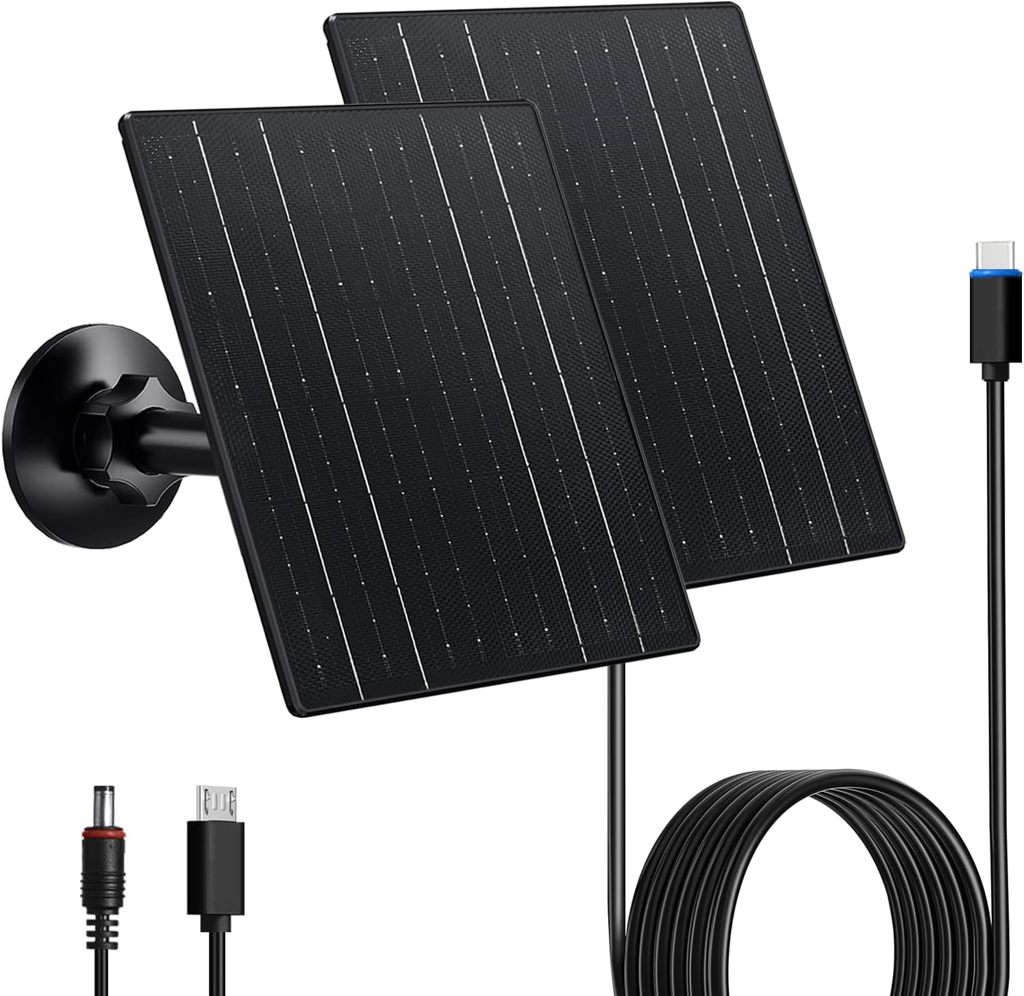 Zivif 10W Solar Panel for Outdoor Security Cameras, Black, 2 Pack