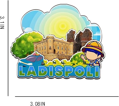 Miniatura 3 de Ladispoli - Imán de madera para nevera, diseño de Lazio Italia, monumentos 3D, recuerdos coleccionables, decoración hecha a mano -2431
