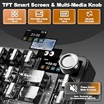YUNZII B75 PRO MAX QMK/VIA Wireless Mechanical Keyboard,75% Layout with Screen and Knob,Custom Hot Swap Gasket, Creamy Pre-lubed Switches,Bluetooth/Type-C/2.4G for Win/Mac (Black, Candy Linear Switch) | 75% Layout with Screen and Knob, Custom Hot Swa