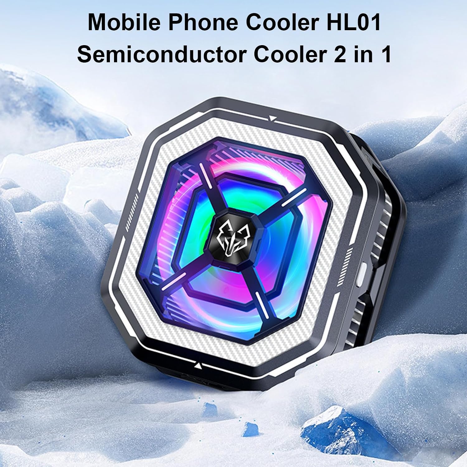 / Clip On 2 in 1 Cellphone Coolers Cellphone Radiator 2 Gear Temperature Control LED Light Cooling Fan