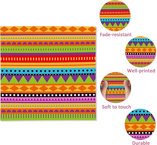 Miniatura 3 de 40 servilletas de papel para fiesta mexicana, cactus mexicano, colorido, desechables, para almuerzo, cena, juego de servilletas de papel, vajilla