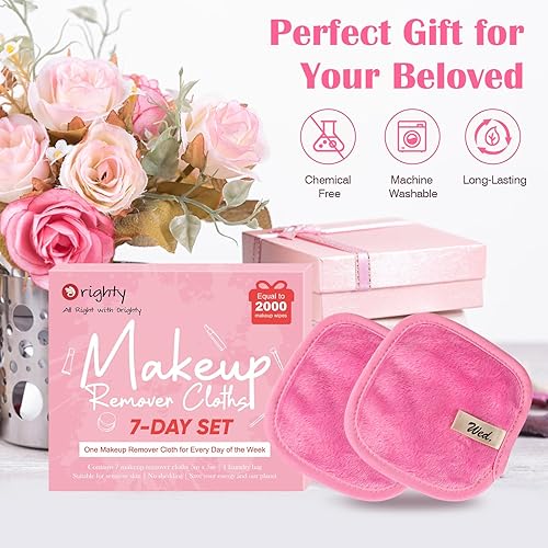 Miniatura 6 de Orighty Juego de paños desmaquillantes de 7 días, almohadillas removedoras de maquillaje premium y reutilizables, borrado de maquillaje con solo