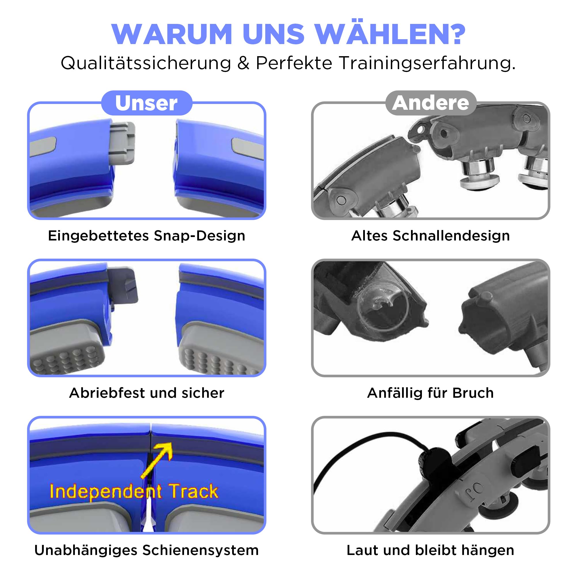 Smart Fitness Hula Hoop Reifen für die Gewichtsabnahme bei erwachsen - Ideal für Anfänger Hula Hoopers. Hula Hoop mit Gewicht Kugel
