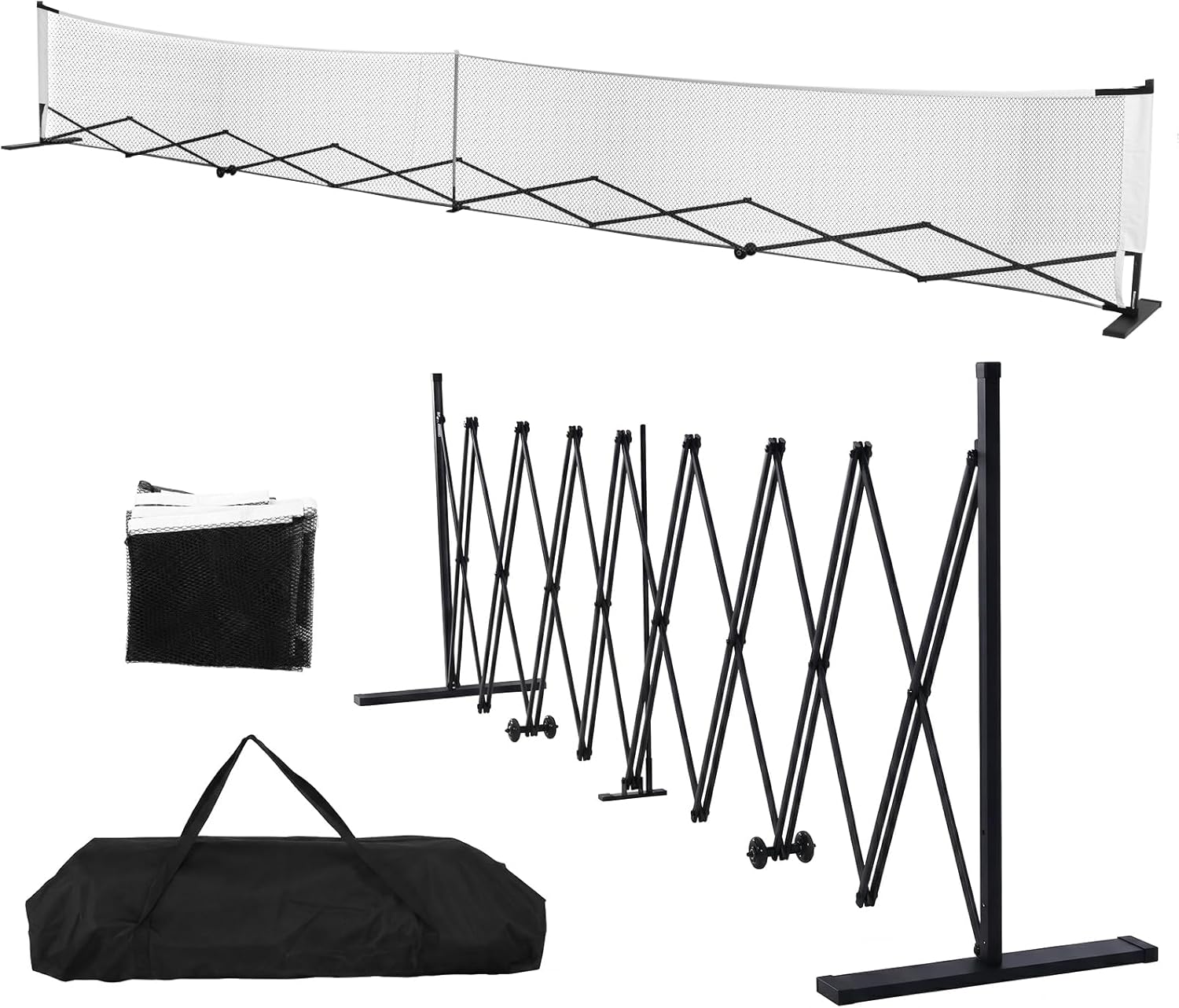 Telescopic Ball Posts with Wheels Portable Ball Net Frames Aluminum Alloy Movable Net Posts 22ft for Backyards Driveways & Garages