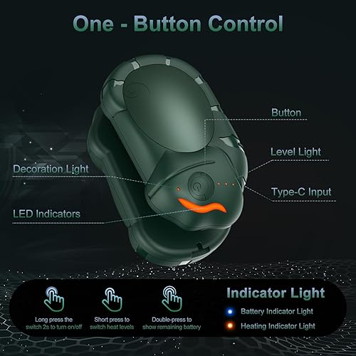Miniatura 4 de Nodinsy Calentadores de manos recargables, paquete de 2, calentadores de manos eléctricos en forma de camaleón, hasta 20 horas, calentador de