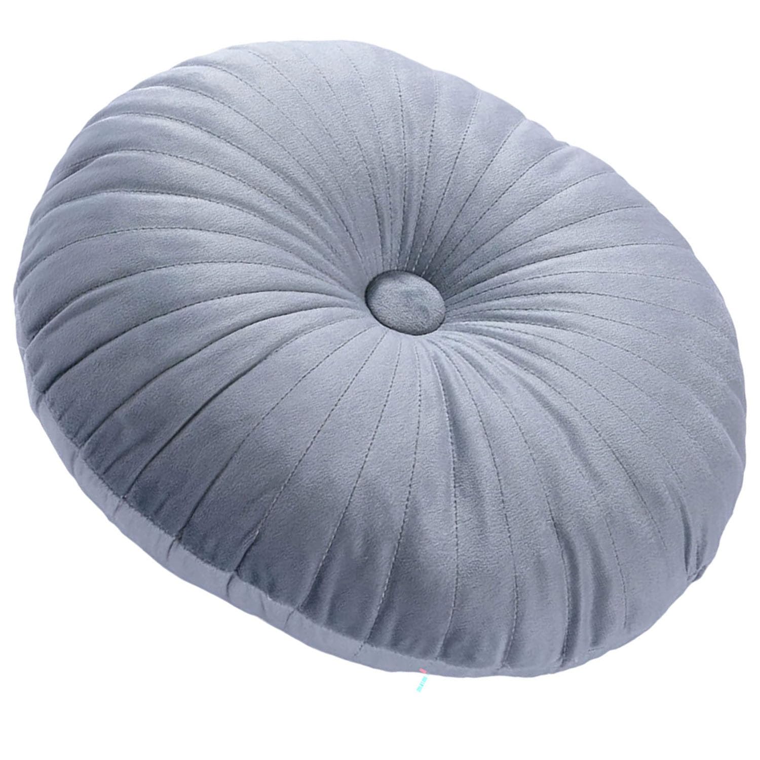 PLCIVSA Round Pillow Cushion for Couch Velvet Floor Pillows Small Throw Cushion for Living Room Bed(dark gray)