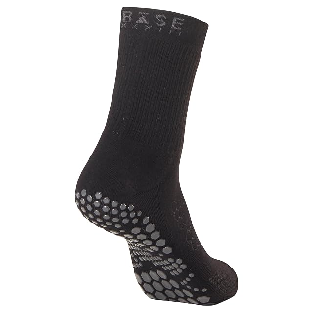Base 33 Unisex Crew Socks Cotton Athletic for Gym Non skid Pilates Yoga Workout Everyday Wear Long Socks