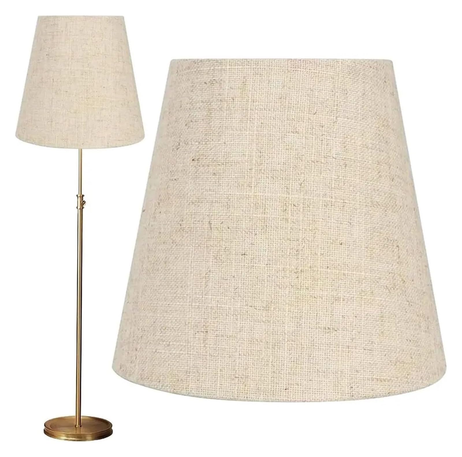 Iulgfsc 1Pcs Lampshade， Shades Chandelier Table Lampshade Small Floor Drumcover Cloth Fabric Replacement Beige