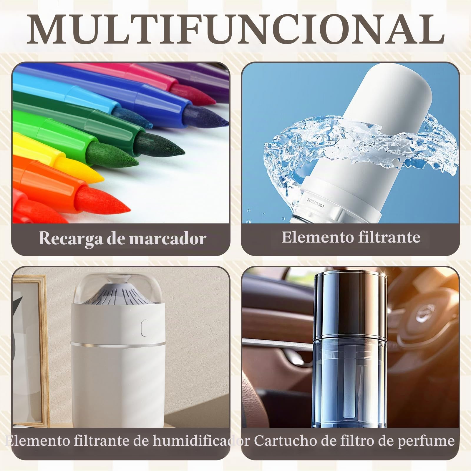 Varillas de Humidificador de Algodón 100 Piezas Repuesto para Difusor Aroma Mini Portátil