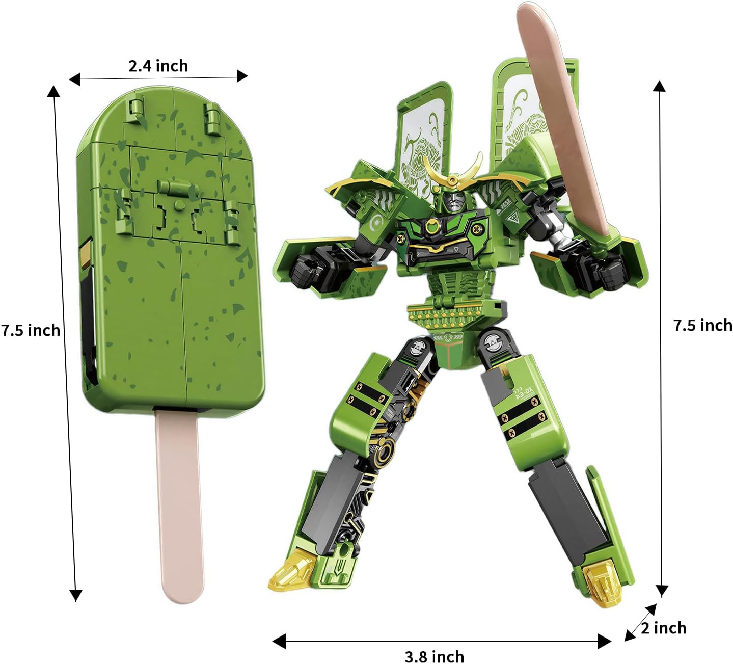 Ice Cream Transforming Toy, 2 in 1 Popsicle Robot Action Figure for Kids & Adults Deformation Toys for Boys Girls Party Favors Gift