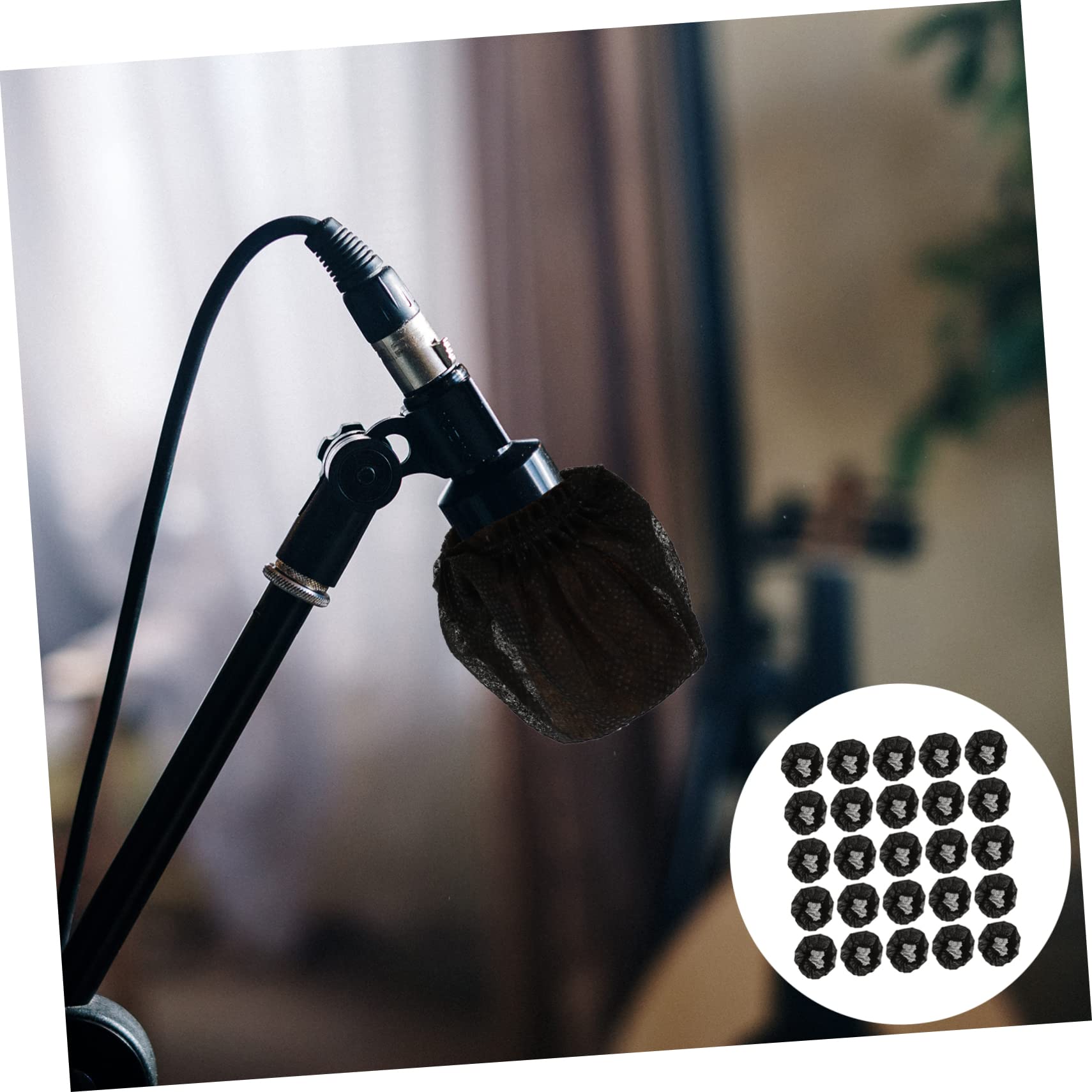 BESPORTBLE 200Pcs Microphone Dust Covers Non Woven Protective Covers for Wind Noise Reduction for Spit Protection for Broadcasting and Recording