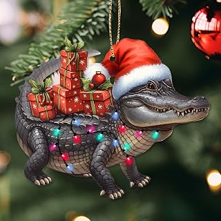 Crocodile Christmas Ornament, Animals Christmas Ornament, Funny Ornaments for Christmas Tree 2025, Funny Gifts for Animals Lovers, Animal Gifts for Family, Friends, Coworker(Crocodile)
