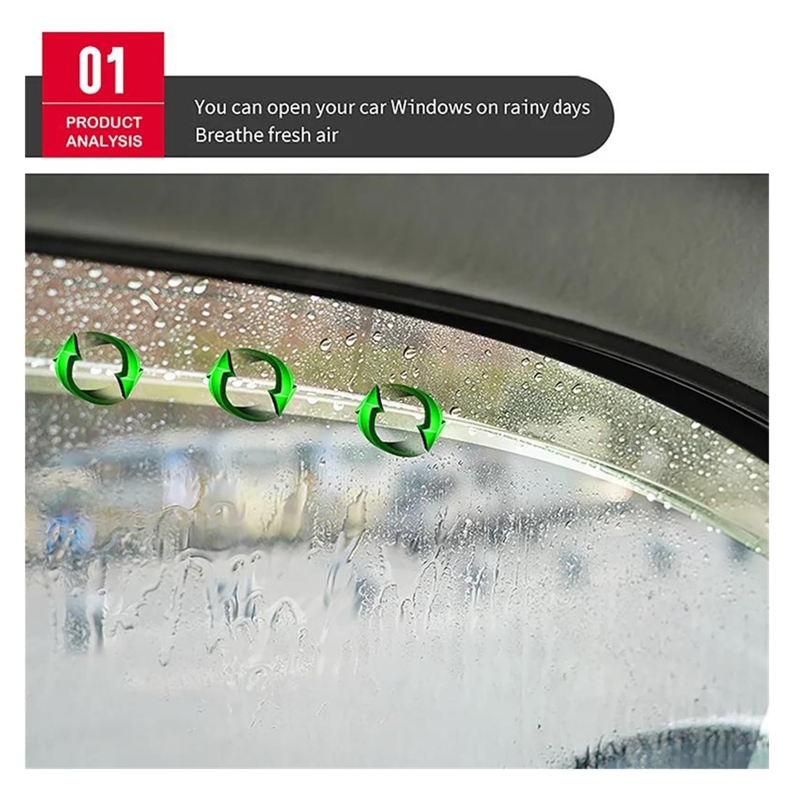 Seitenfensterabweiser Car Window Weather Shields For BYD For Yuan For Plus For Atto 3 2022+ Paste-mounted Window Deflector Rain Covers 4Pcs/Set