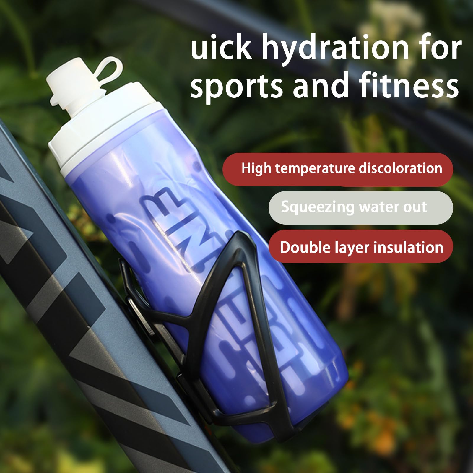 Wasserflasche für Fahrrad, Fahrradwasserflasche,Doppelschichtige